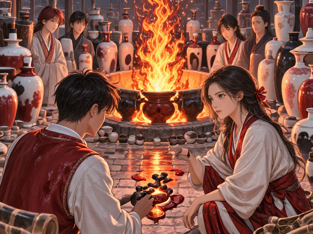 釉色搭配美学，火石红与窑温曲线观察，揭秘古瓷烧制核心