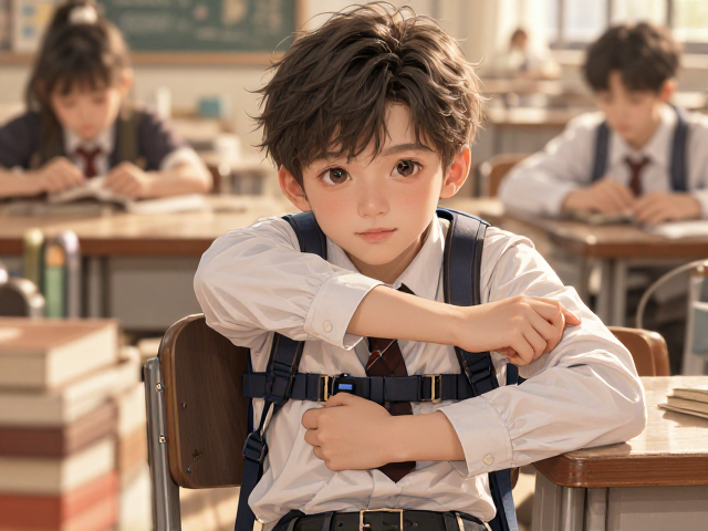 小学生坐姿矫正，扶手支撑肘部，轻量化设计，守护脊柱健康