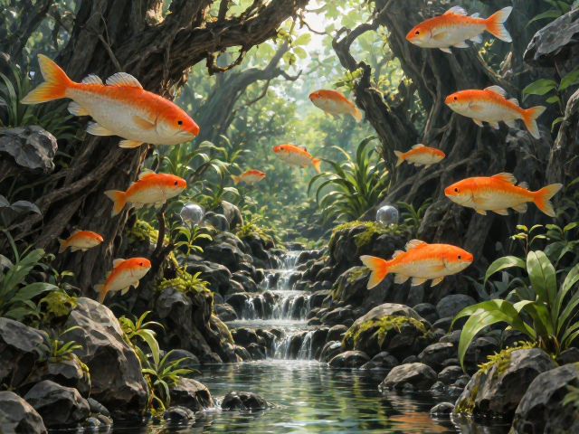 裸缸造景技巧，提供水平游动空间，光线减弱打造幽静水族生态