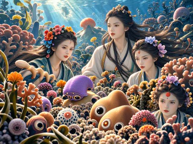 热带珊瑚礁海域海藻共生，揭秘底栖生物的生存奥秘