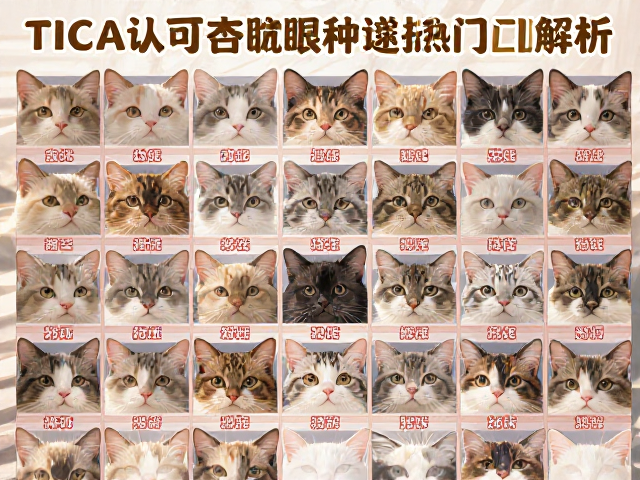 TICA认可杏仁眼猫,颜色分类指南与热门品种解析