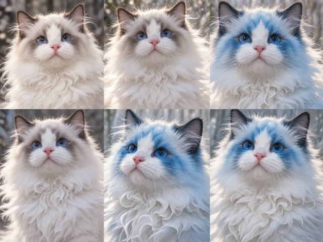 海双布偶年龄变化全记录,从奶糕到蓝白仙女的视觉冲击