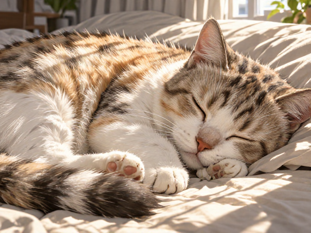 午后阳光下睡觉的猫咪,温顺又好奇心重,新手必养