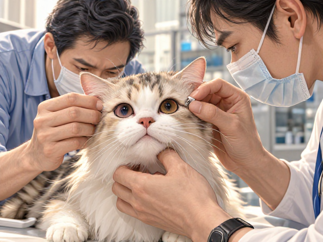 猫咪眼部卫生检查与专科兽医随访,科学配色繁育指南