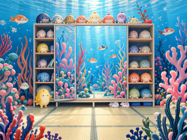 卡通海洋生物榻榻米衣柜,打造儿童房梦幻海洋世界
