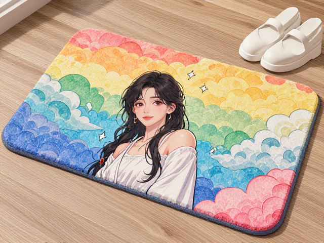 卡通渐变撞色脚垫,高颜值防滑神器,居家防滑又吸睛