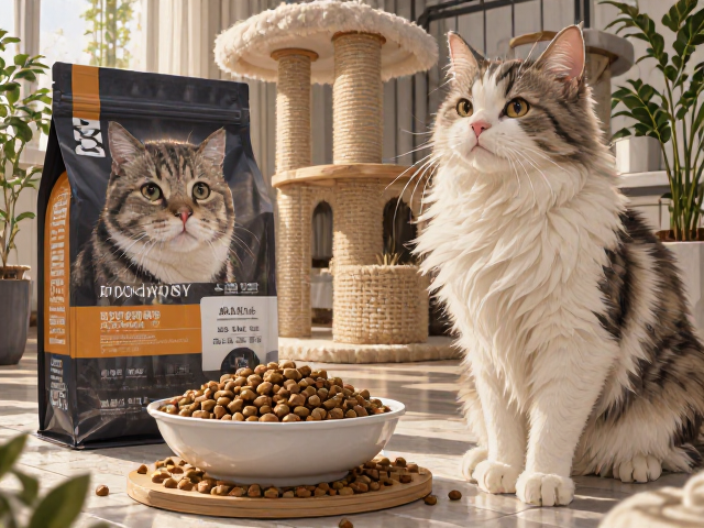 根据猫体重选专用猫粮，搭配猫爬架助其健康成长