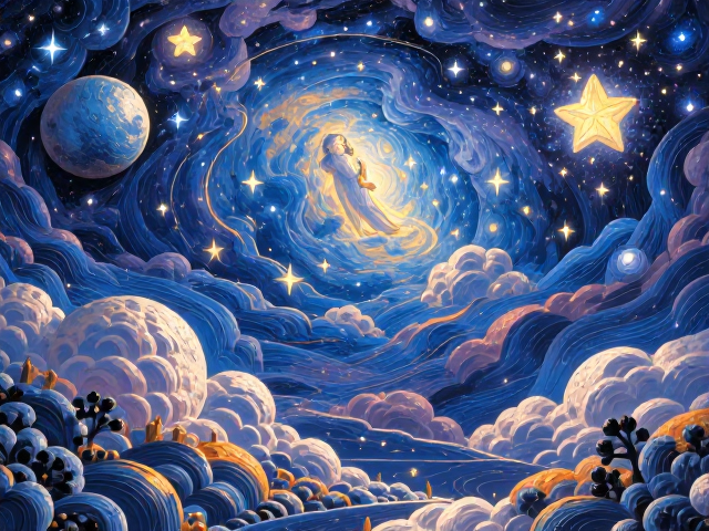 星空宇宙立体浮雕卡通画,打造梦幻儿童房背景墙设计灵感