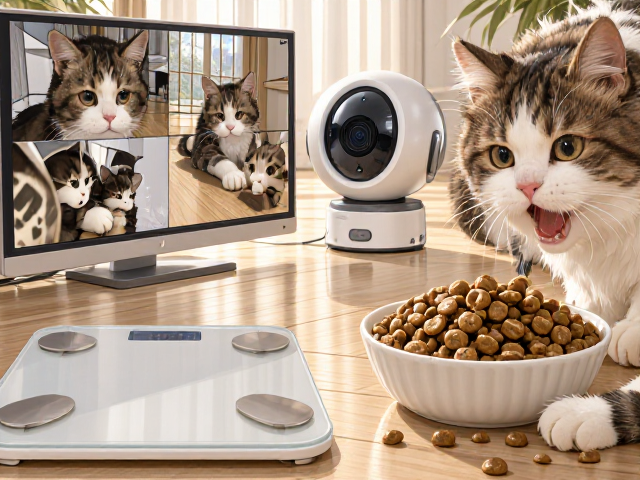 专用猫粮怎么选?搭配宠物体重秤与摄像头,科学养宠更安心