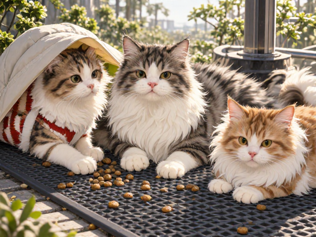 专用猫粮搭配防滑垫,猫窝定期暴晒更卫生