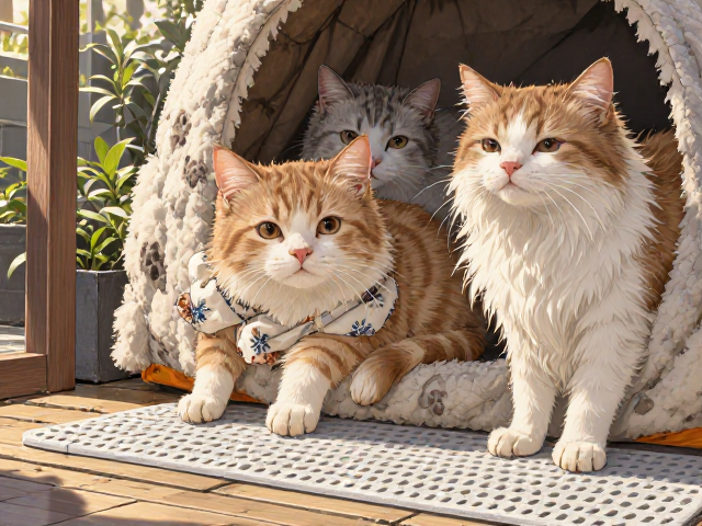 专用猫粮搭配防滑垫,猫窝定期暴晒更卫生