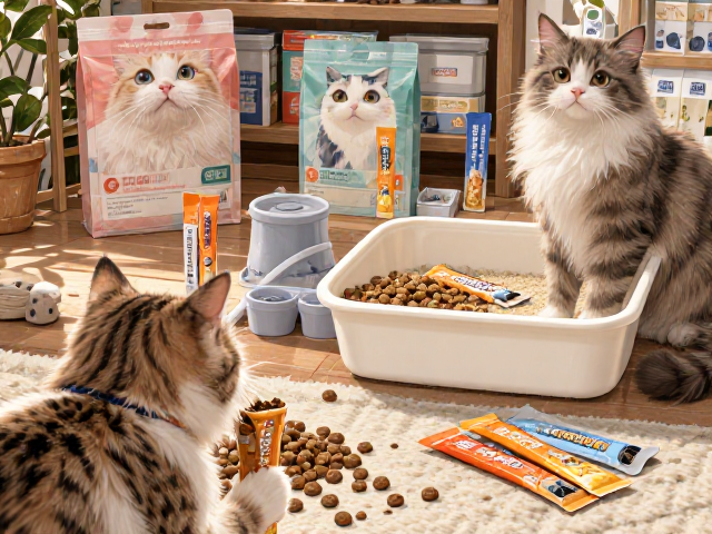 专用猫粮猫条搭配与猫砂收纳箱选购指南,打造整洁养猫空间
