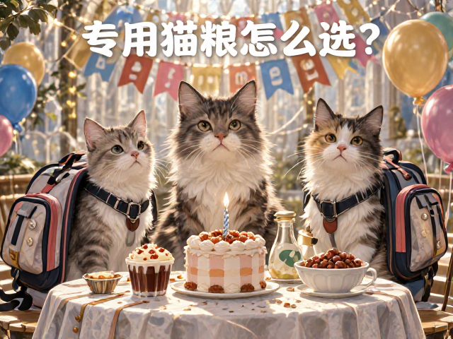 专用猫粮怎么选?宠物背包搭配生日派对装饰全攻略
