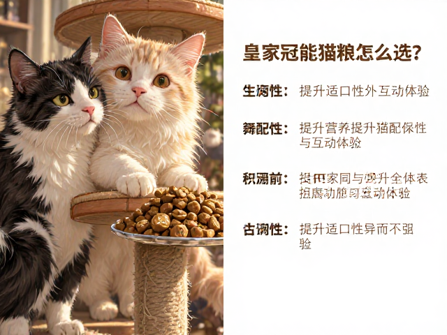 皇家冠能猫粮怎么选?搭配猫树提升适口性与互动体验