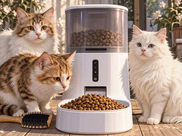 专用猫粮搭配智能喂食器,选对宠物梳毛刷让养宠更省心