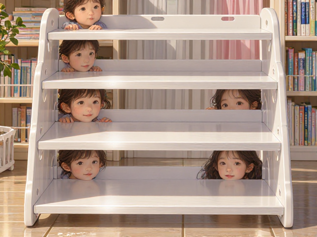 2-4岁幼儿款可升降书架,可调节层板设计,呵护成长