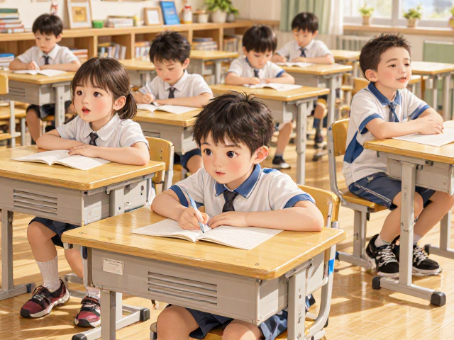 幼儿园集体配置可升降课桌，多档高度调节，呵护孩子脊椎发育