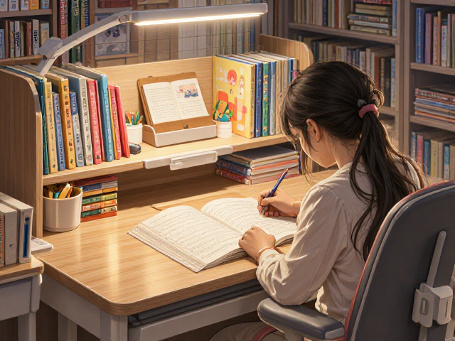 学龄前启蒙期书桌怎么选?可升降,LED感应灯带护眼提亮