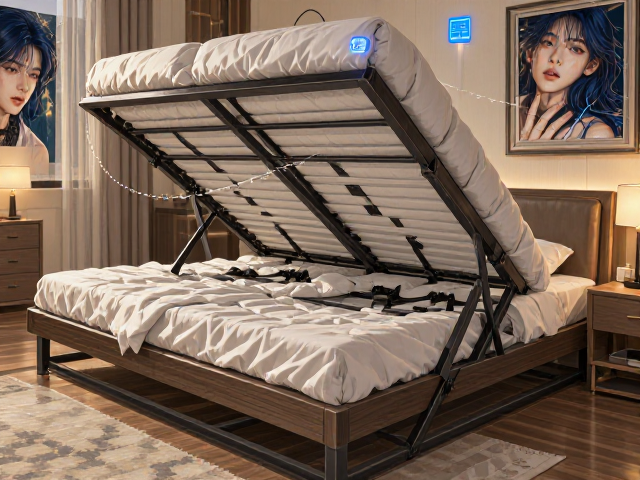 可升降异形定制床架，内置睡眠监测传感器，打造智能舒适睡眠空间