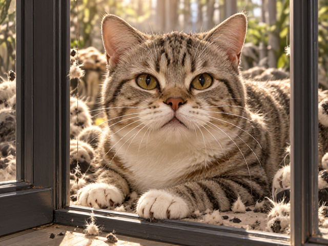 英国短毛虎斑猫掉毛严重?安全门窗防护指南