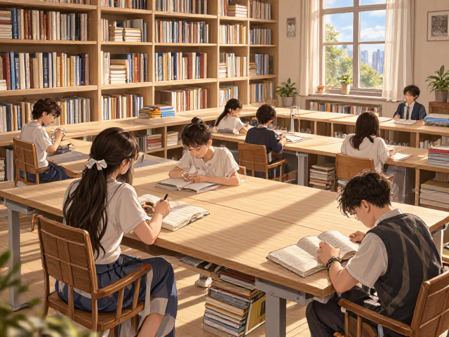 可升降书桌搭配学习小组区,打造高效书房阅读角
