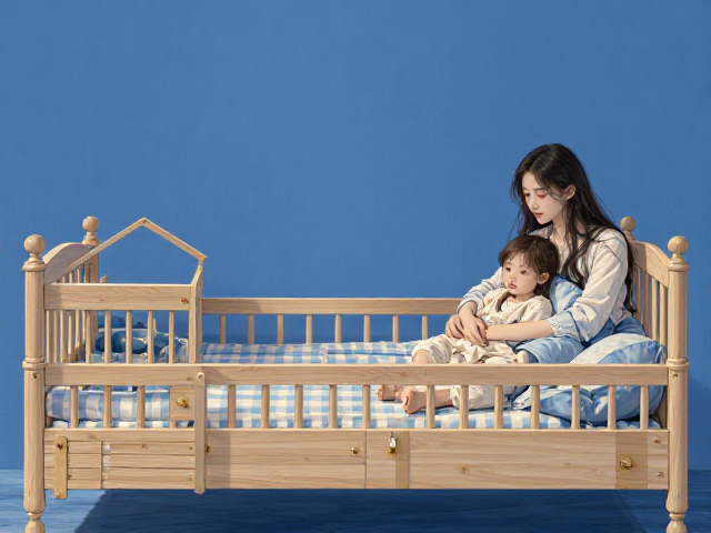 婴幼儿实木床怎么选?蓝色系天然纹理,环保安全更放心