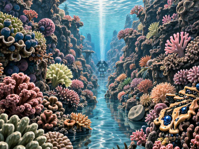 热带珊瑚礁造景指南，中高水流强度下的礁岩布局与生态维护