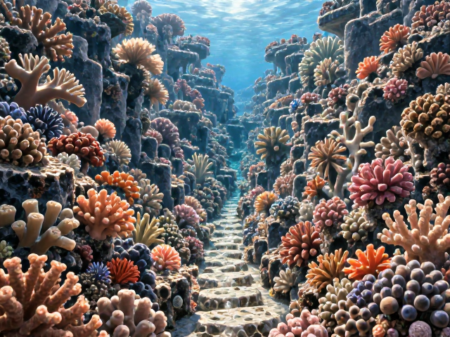 热带珊瑚礁造景指南，中高水流强度下的礁岩布局与生态维护
