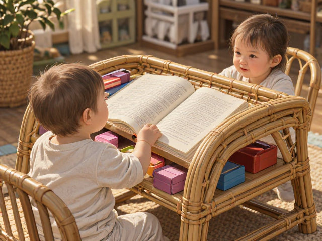 婴幼儿藤编伸缩书桌,安全环保与空间利用的完美平衡