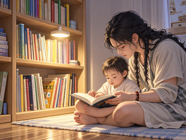 婴幼儿实木书架带阅读灯,打造专属角落,助力安全感建立与亲子共读