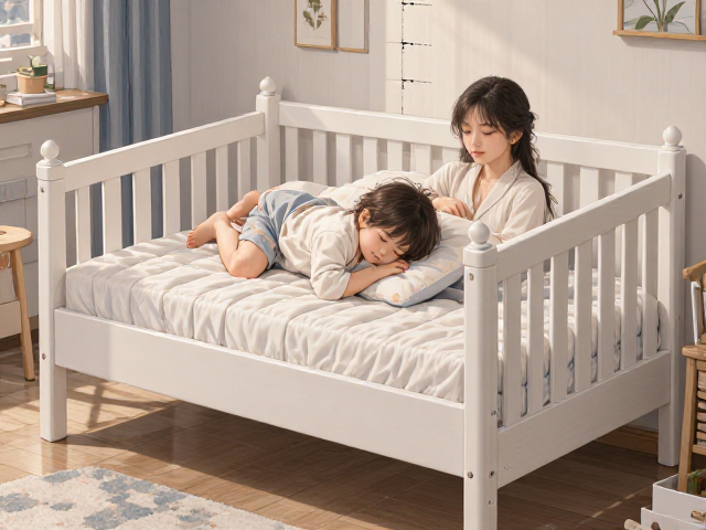 婴幼儿实木床怎么选?白色原木风随身高调节,宝宝睡得香