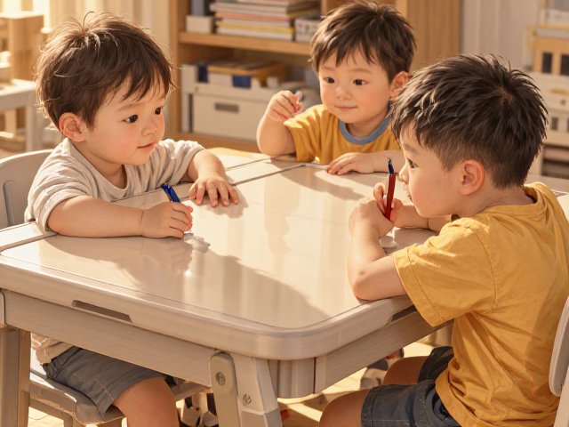 婴幼儿选人体工学学习桌,预留成长空间,护航孩子脊椎健康