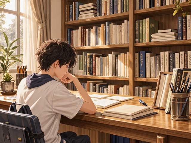 自然原木风书房，帮中学生备考提升专注力的学习空间设计