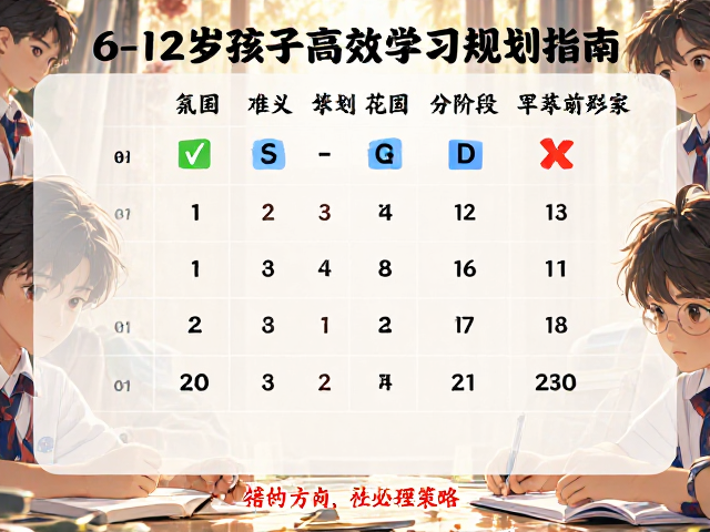 单丁家庭必看,6-12岁孩子高效学习规划指南