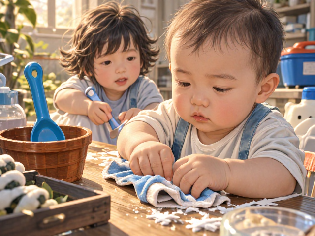 婴幼儿期(0-3岁)学习日常除尘擦拭,打造安全洁净成长空间