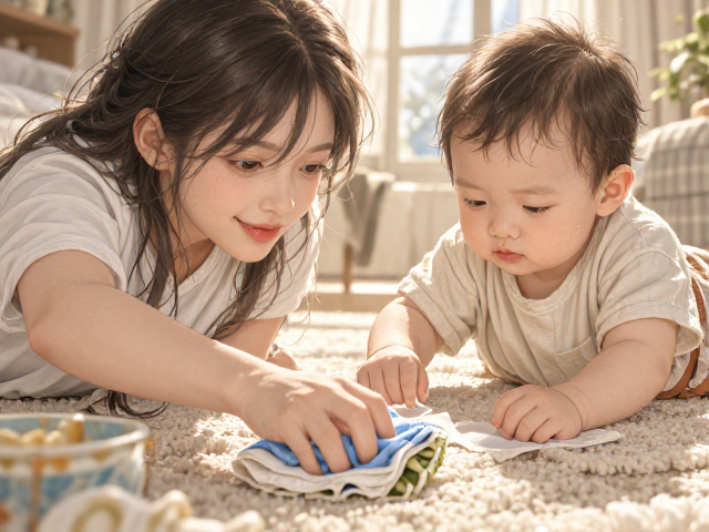 婴幼儿期(0-3岁)学习日常除尘擦拭,打造安全洁净成长空间