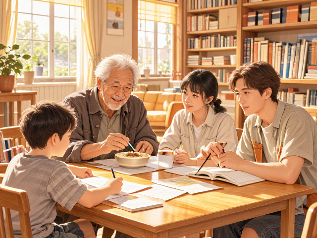 隔代同堂住哪好?活力暖色调设计,打造全龄段亲子共学空间