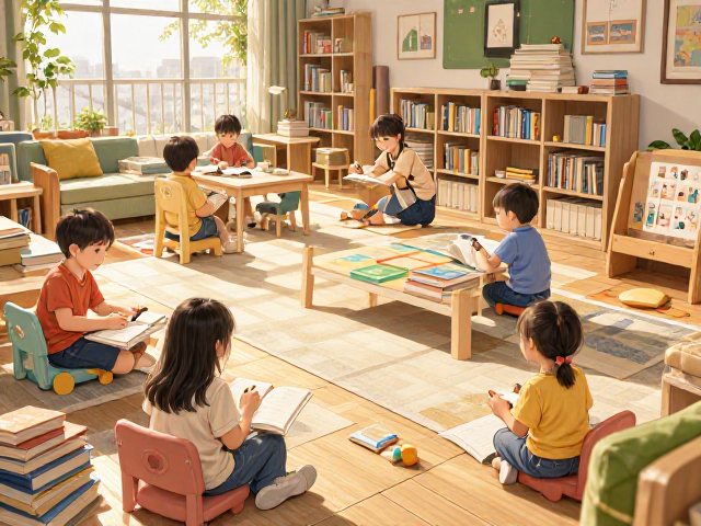学龄前3-6岁大客厅学习区规划,打造高效互动的家庭早教空间