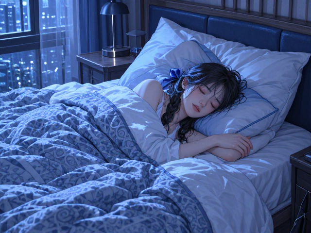 北欧风科技感卧室,蓝色助眠镇静设计,打造沉浸式睡眠空间