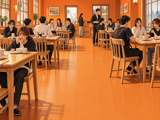 北欧风环保实木家具,橡木松木橙色空间激发社交活力