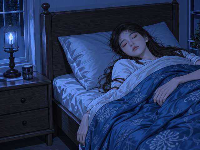 北欧风深色实木家具,蓝色系助眠镇静,打造静谧卧室