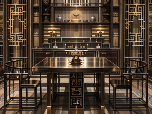 北欧风金属家具,传统云纹回纹设计,融合现代简约与东方韵味