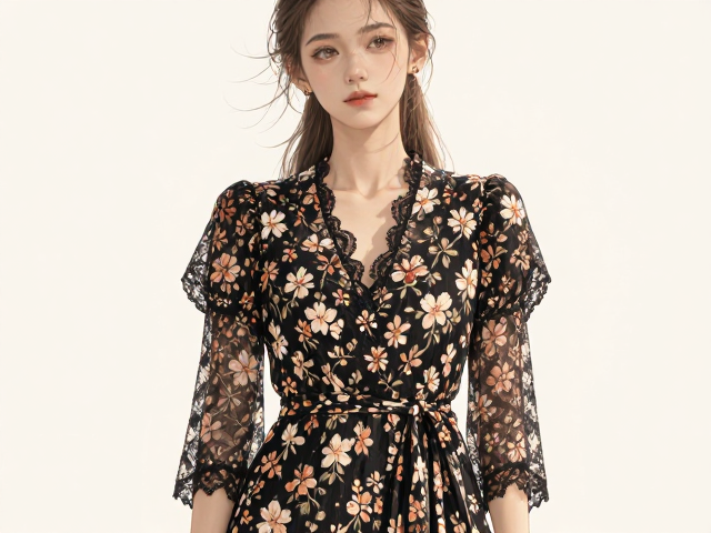 北欧风蕾丝碎花穿搭,简约设计感,打造高级感日常造型