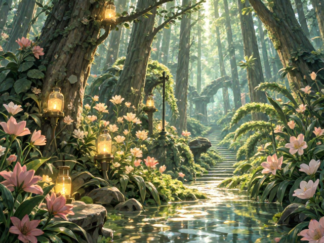 北欧风奇幻空间,绿色疗愈场景,打造极致放松的梦幻角落