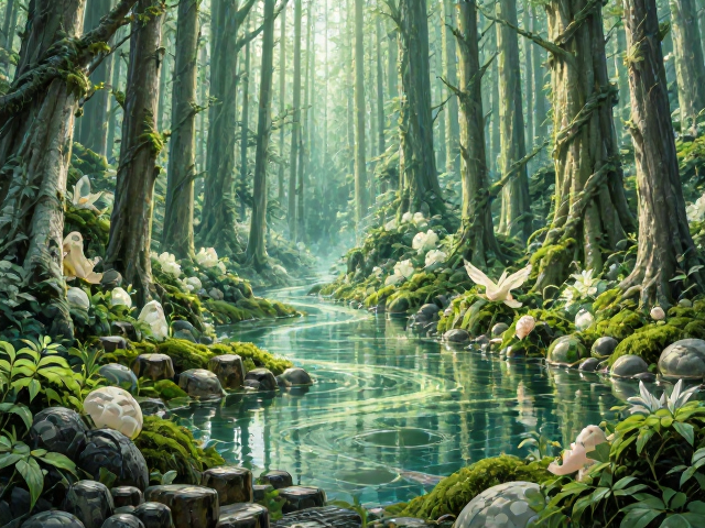 北欧风奇幻空间,绿色疗愈场景,打造极致放松的梦幻角落