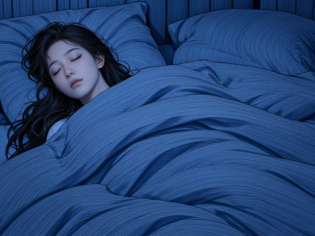 北欧风蓝色助眠设计，天然木材纹理营造宁静卧室