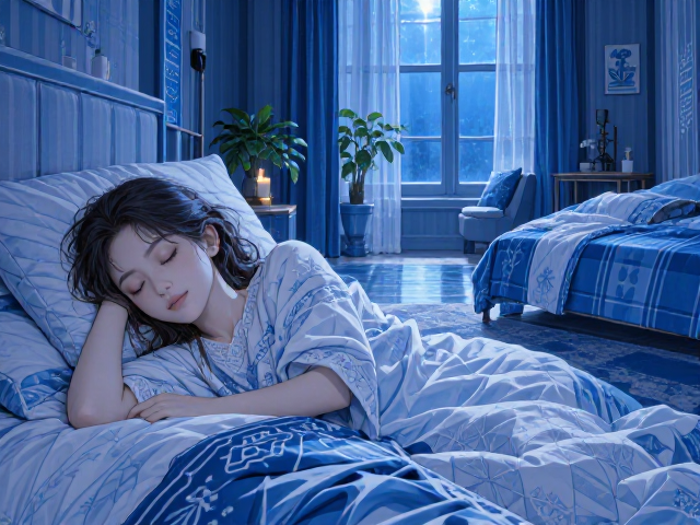 北欧风蓝色助眠家居,全年龄段适用的宁静空间