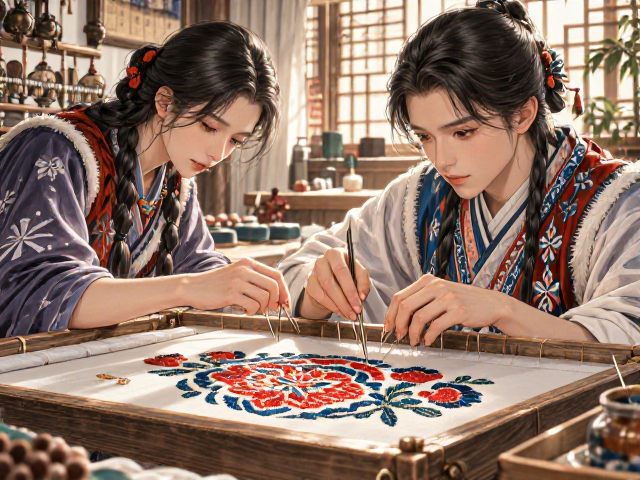 非遗辫绣技法揭秘，民间作坊里的吉祥纹样之美