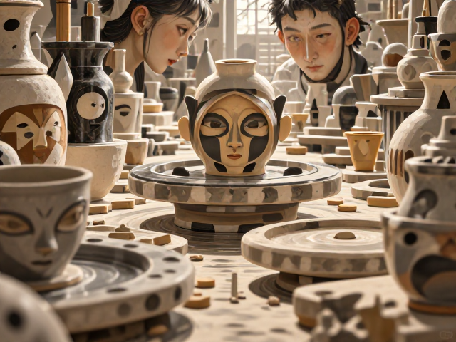 无釉粗陶的抽象美学,观念艺术导向的当代陶艺创作解析