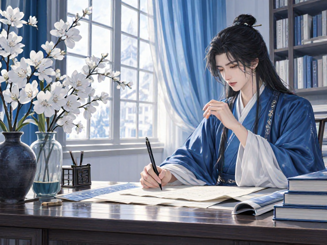 北欧风蓝白空间,打造文人雅士的静谧书房与家居灵感
